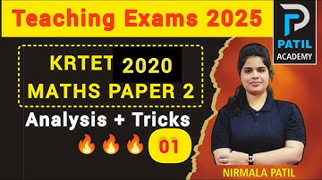 KRTET 2020 MATHS PAPER - 2 | Part - 1 /TET/GPSTR/HSTR | For all competitive exams  by Nirmala Patil.