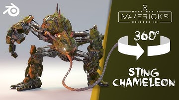 3D STING CHAMELEON- Redesigned Character 360° View 🦎 - made in Blender