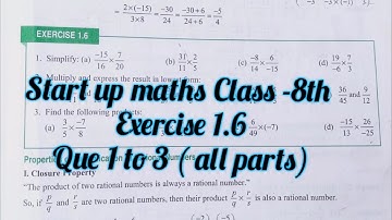viva education class 8 maths solutions chapter 1 ex 1.6 | start up mathematics class 8 solution1.6