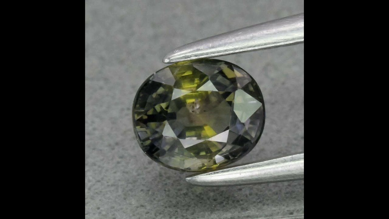 GLC Certified 0.71 Ct Natural Yellowish Green Sapphire Unheated Oval Gem