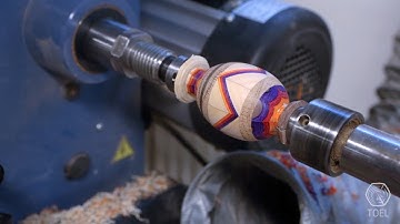 Woodturning - segmented wooden egg