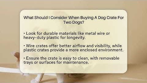 What Should I Consider When Buying A Dog Crate For Two Dogs? - PetGuide360.com