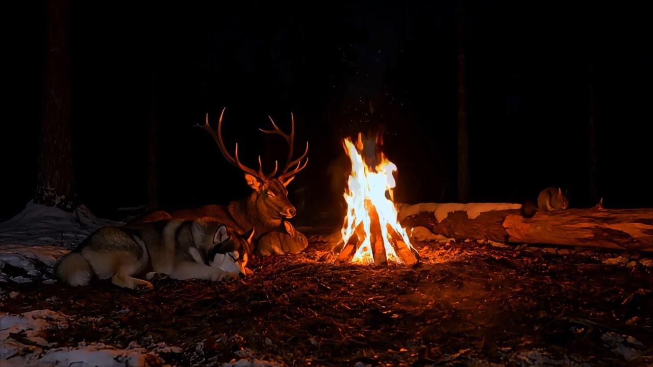 Magical Forest Campfire Night | Fire Sounds for Deep Relaxation, Sleep & Emotional Healing