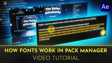 How Fonts Work in Pack Manager | Video Tutorial | After Effects