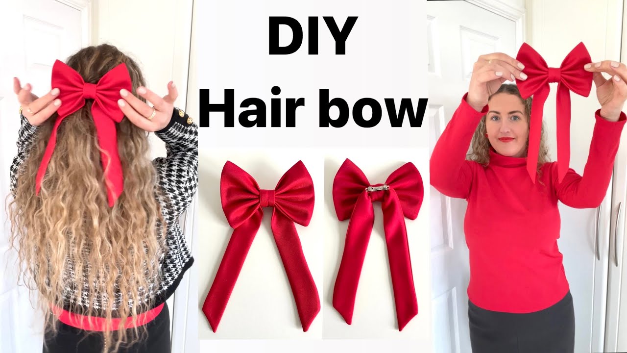 How to make bows / Beautiful red bow out of Ribbon tutorial 🎀 Amazing bows  for hair 