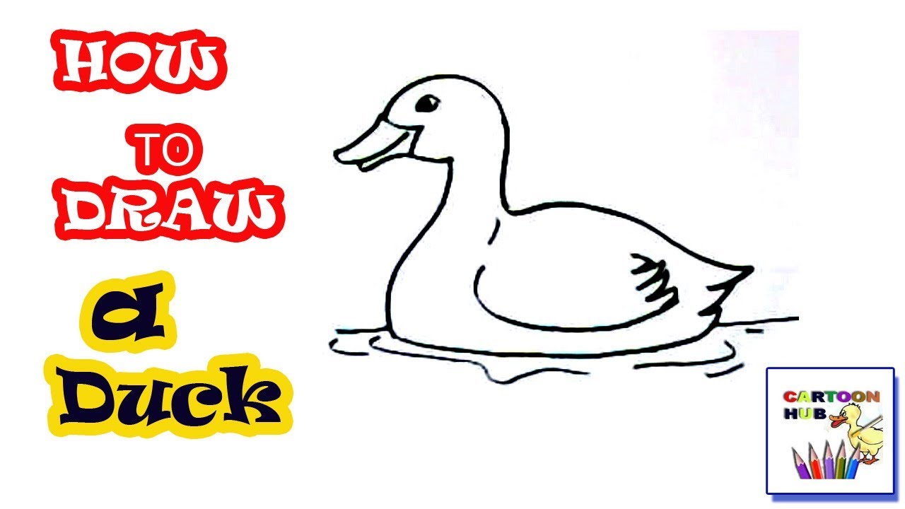 How to draw Duck in easy steps, step by step for children, kids