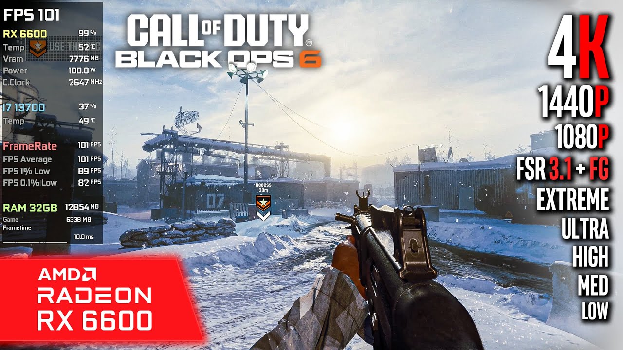 RX 6600 | COD Black Ops 6 - 4K, 1440p, 1080p, FSR 3.1, FG - Extreme ...