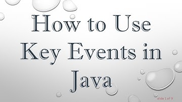 How to Use Key Events in Java