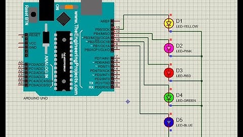 arduino led blinking knight rider project using  Proteus Isis #arduino #3