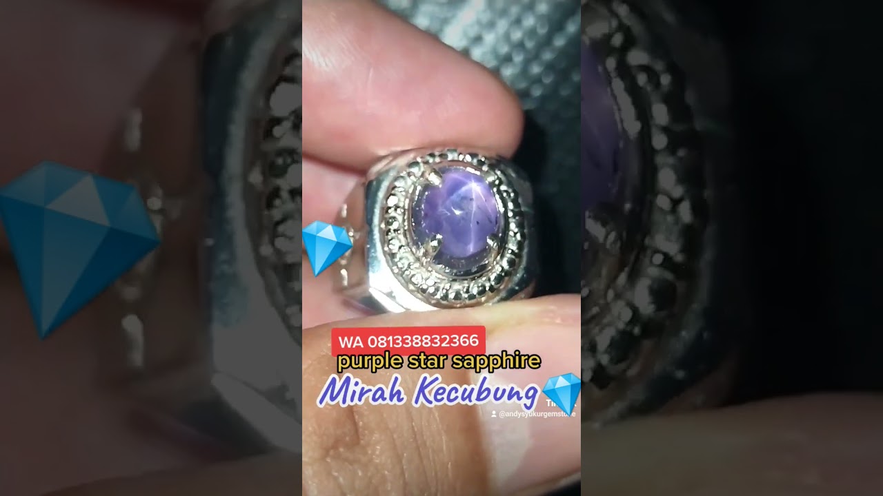 Natural Purple Star Sapphire Srilanka Mirah Kecubung Ceylon ada ruby star bangsing WA 081338832366