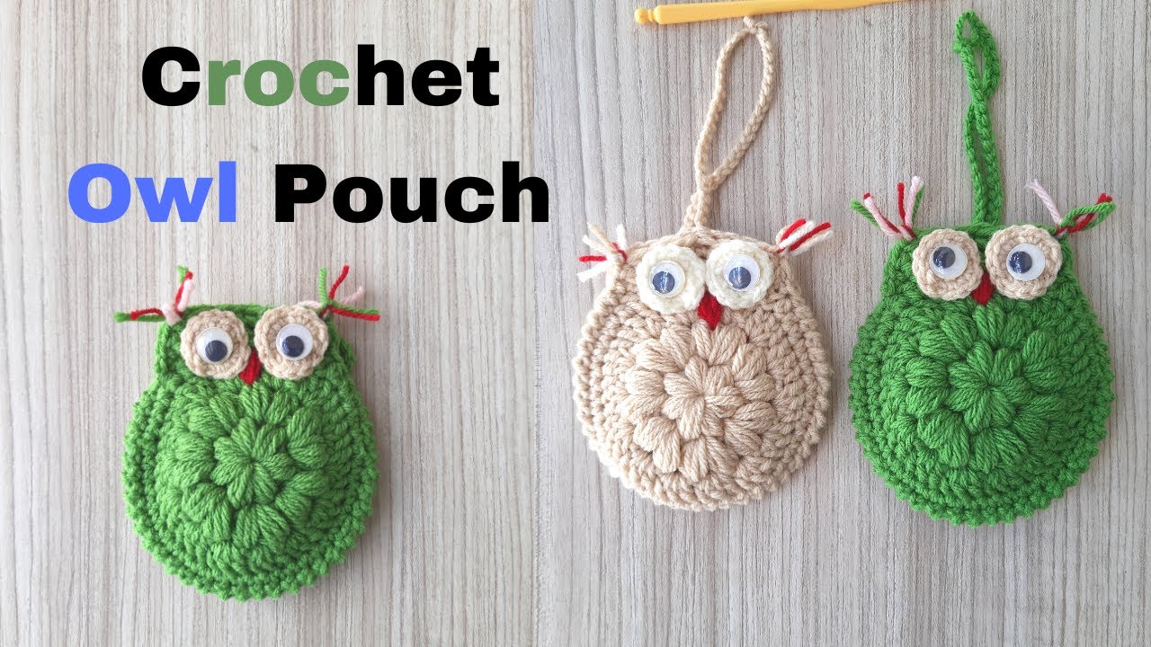 Eye-Catching Multi-Color Crochet Owl Purse with Blue Edging | Yarn and Paper
