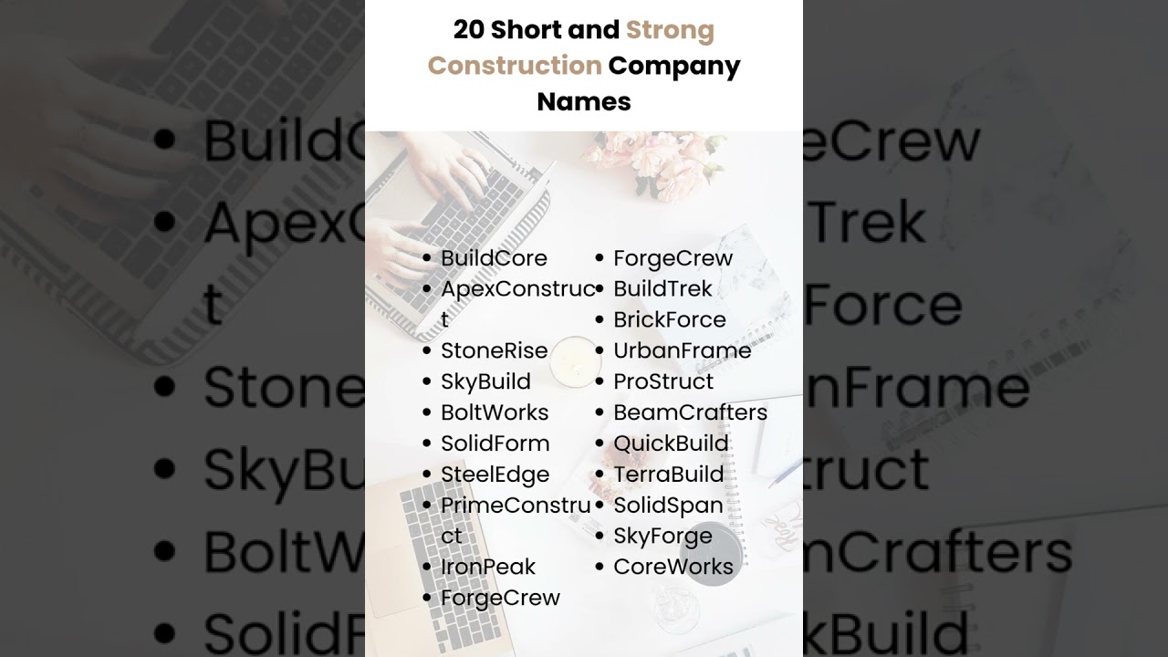20 Short and Strong Construction Company Names 
