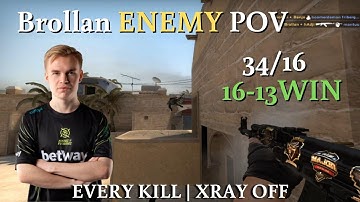NIP Brollan 34Kills VS m0NESY | Mirage | ENEMY POV | FPL CSGO Europe | 2023