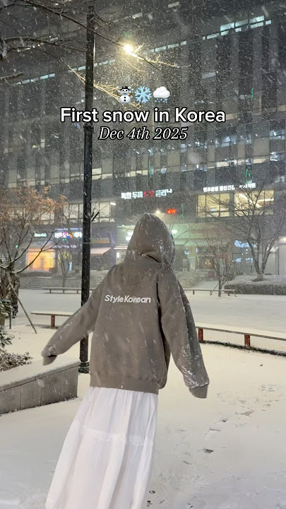 First snow in Korea ❄️☃️ #korea
