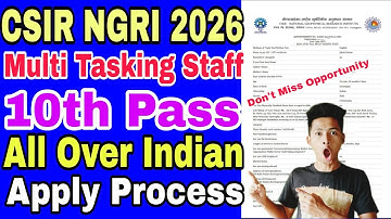 CSIR NGRI MTS Online Form Fill up 2025, Online apply kaise bhare, How to Fill up Form 