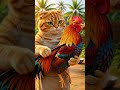 Cute Friendship Turns Into BBQ 😹🍗 #pixarstyle #cat #kindnessiscool #funnycat