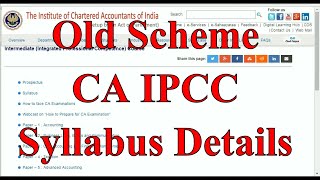 CA IPCC Old Syllabus applicable material Complete Details