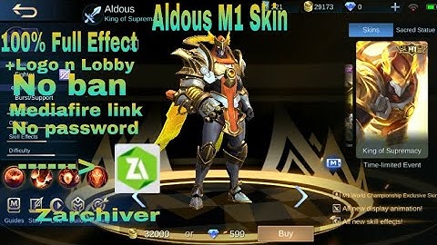 Aldous M1 Skin Script No Password 100%Full Effect For Free