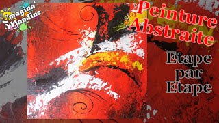 Peinture Rouge au Couteau sur Reliefs