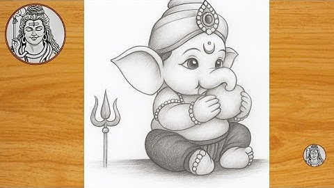 How to Draw Ganapti Ganesh With Modak- Pencil Chitra| Ganesh Chaturthi drawing | Easy Pencil Drawing