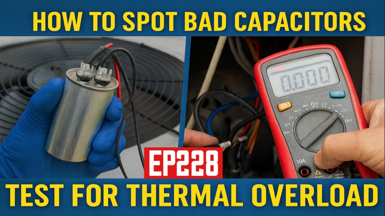 How to Spot Bad Capacitors & Test Motors for Thermal Overload EP228