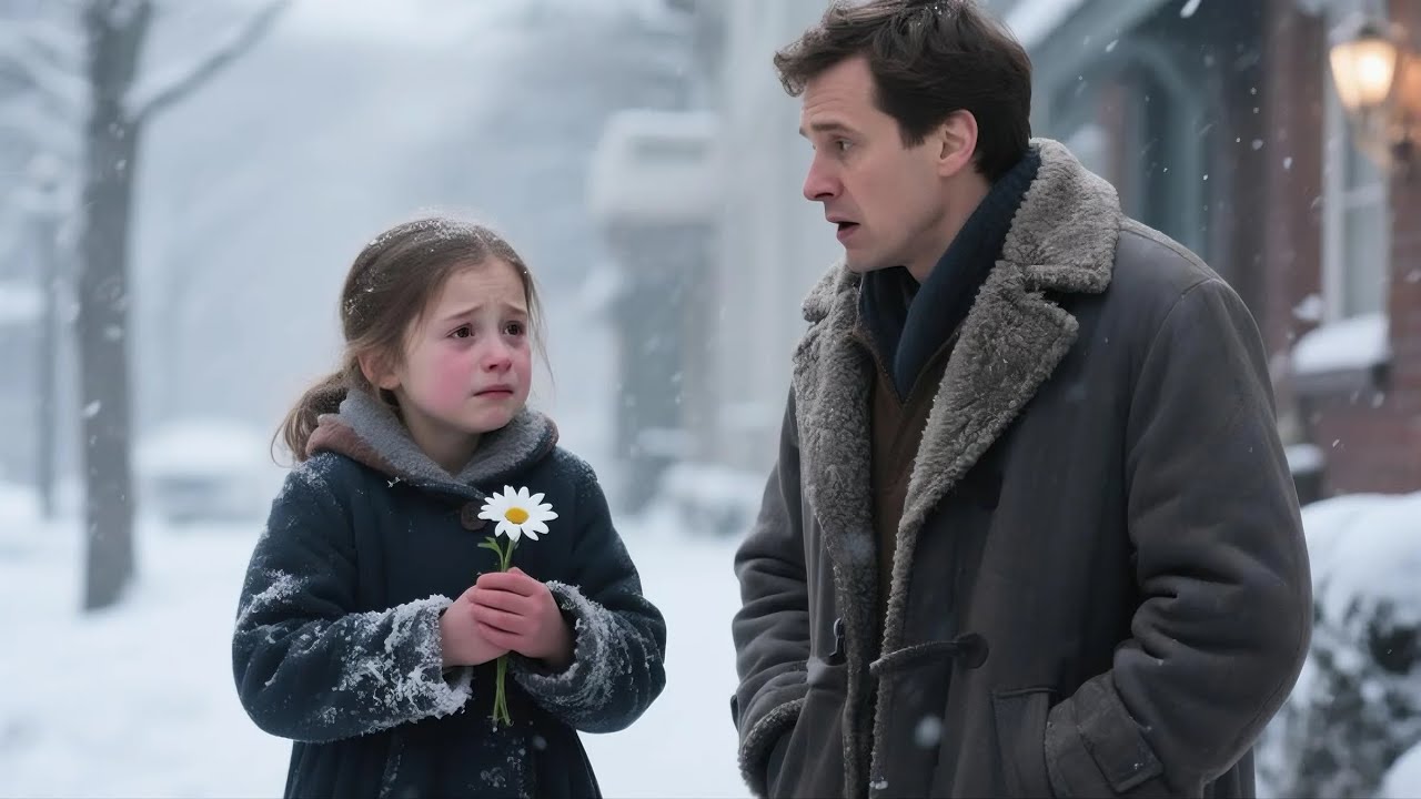In the cold, a little girl waited with a flower—what she told the man left him stunned