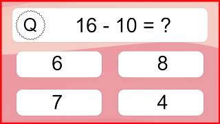 20 Subtraction Quiz Exercises for Kids: Numbers Up to 20 Profile