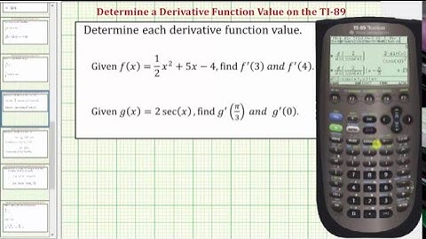 Determine Derivative Function Values on the TI-89