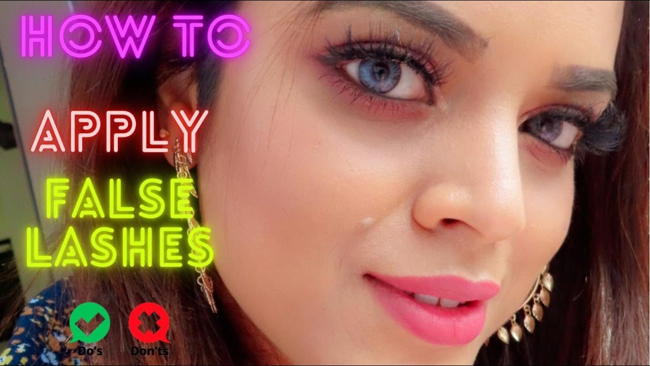 How to apply false lashes | step by step for beginners | - YouTube