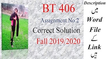 BT406 Assignment No.2 Solution Fall 2019 & 2020 // Knowledge of world