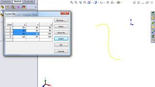 SolidWorks Part Modeling 02 Curves   02 Curve Through XYZ Points