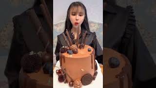 mukbang korean food Asmr||full creamy full chocolate cake||Asmr Chinese eating show||short