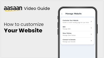 How to customize your website I aasaan video guide