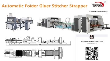 【Working In costumer factory】1428 Corrugated Package Carton ZHENHUA automatic Folder Gluer Stitcher