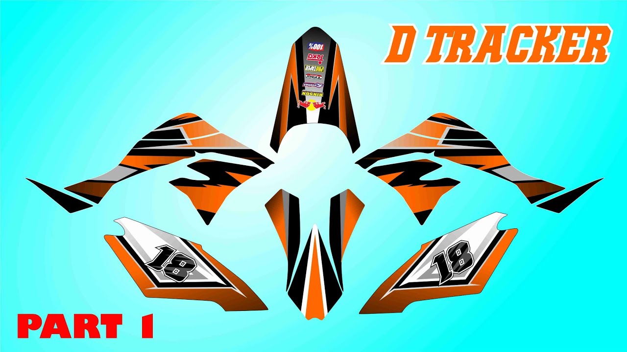 CARA DESAIN  STIKER  MOTOR  D TRACKER PART I YouTube