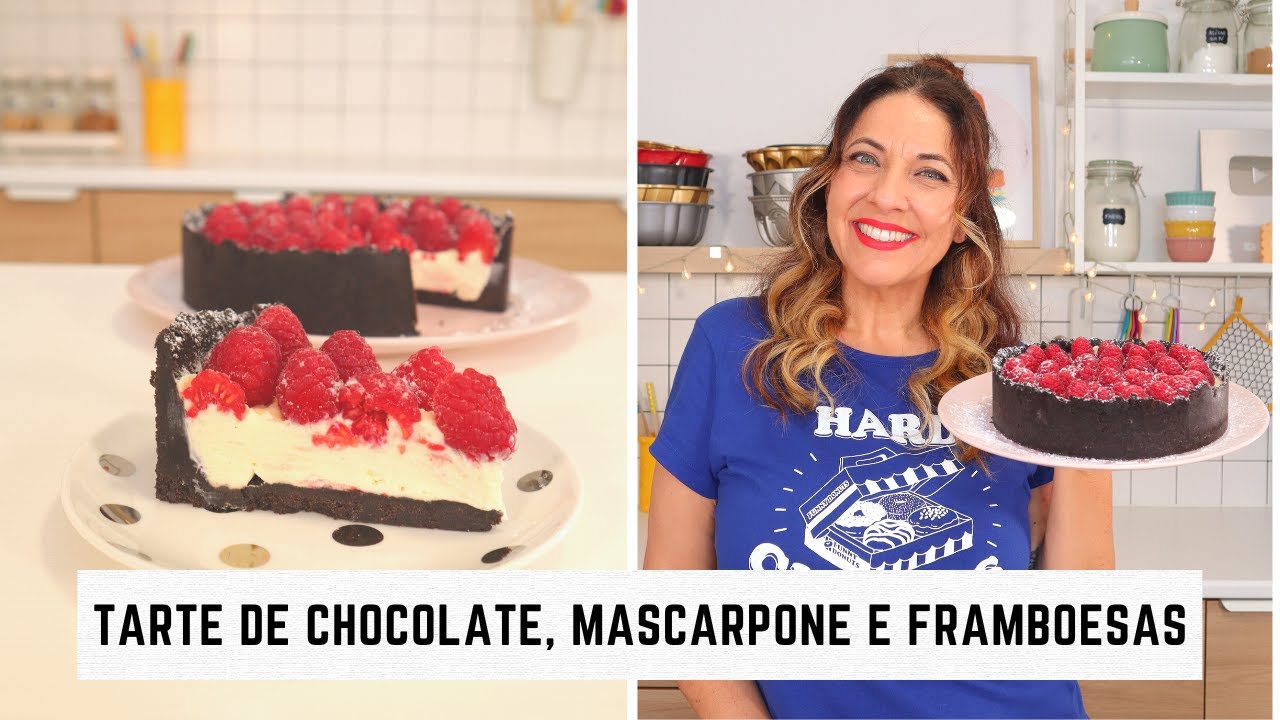 Tarte de chocolate, mascarpone e framboesa- Pastelaria para principiantes