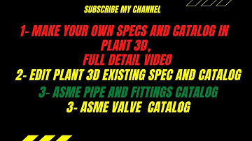 HOW TO MAKE SPECS AND CATALOG IN PLANT 3D,    Plant 3D: Catalogs and Specs - Make a new Spec