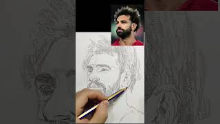 اتعلم رسم محمد صلاح خطوخ خطوه #shorts