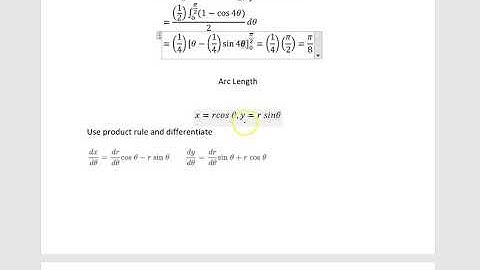 10 4 Area and Arc length in polar coordinates