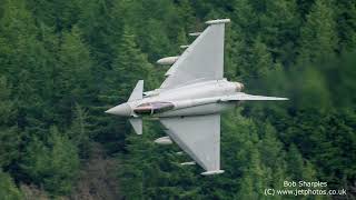 RAF Typhoon pair low level in the Mach Loop (LFA7) on 21/03/24 (4k Video)