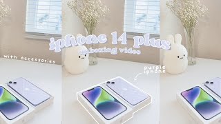 unboxing iPhone 14 plus purple 💜 cute theme, call of duty, accessories