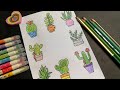 رسم ٨ أشكال للصبار تزيين دفاتر رسم ٨ أشكال للصبار تزيين دفاتر