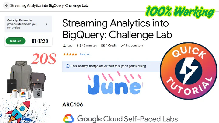 Streaming Analytics into BigQuery: Challenge Lab  #ARC106  [JUNE]  #qwiklabs #arcade #arcade2025