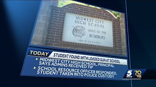 Student arrested after being found with loaded gun at Midwest City High School, principal says