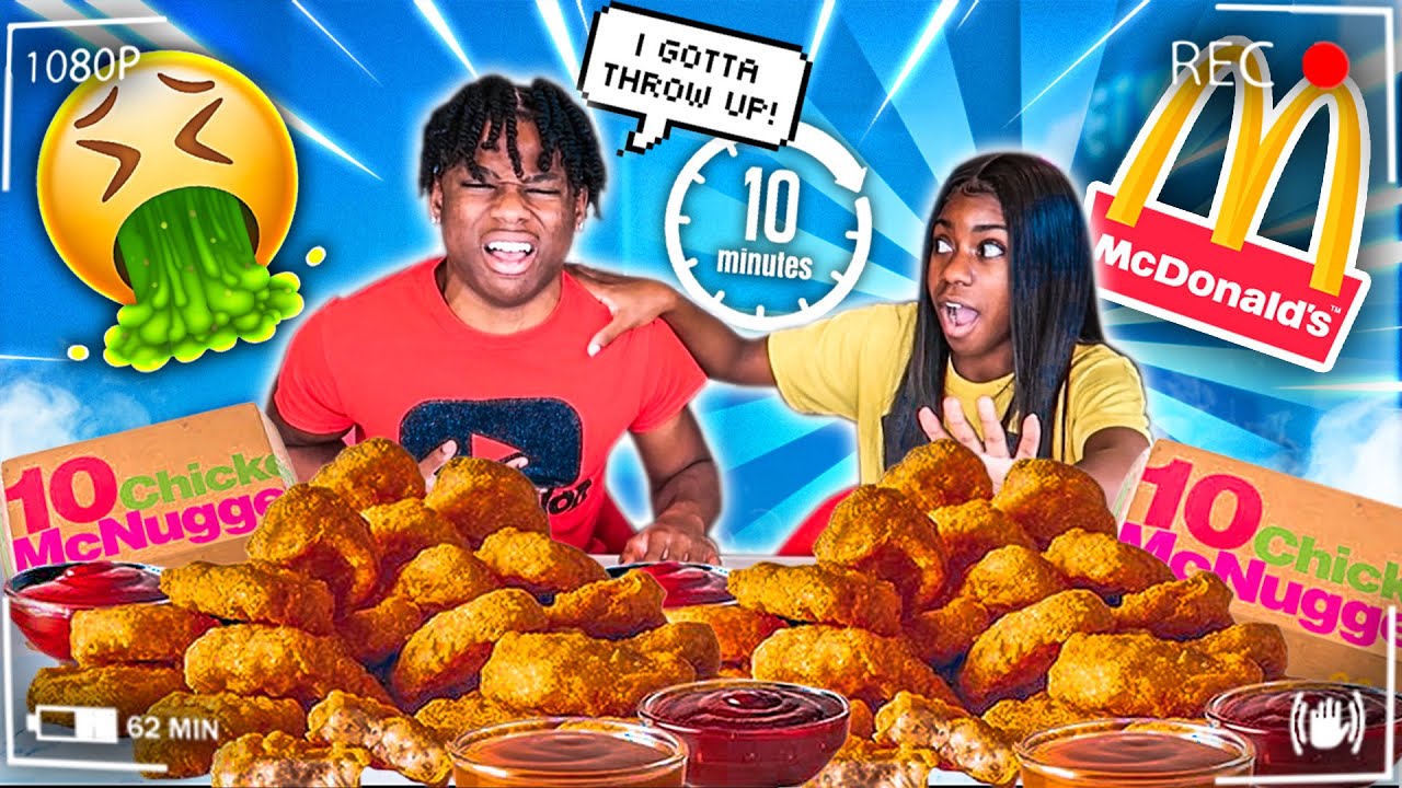 100 CHICKEN NUGGETS IN 10 MINUTES CHALLENGE!! YouTube
