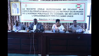 La société civile burundaise appelle à la marche manifestation de joie ce samedi 12/12/2020