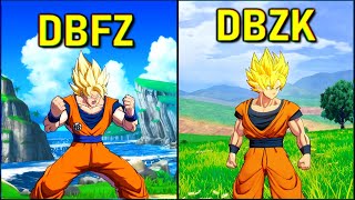 Goku - All Forms \& Attacks | DBZ Kakarot vs DBFZ [SSJ-SSJ3-SSJ4-KX4]