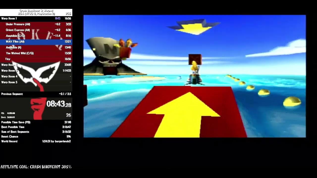 Crash Bandicoot WARPED 105 Speedrun in 21700 YouTube