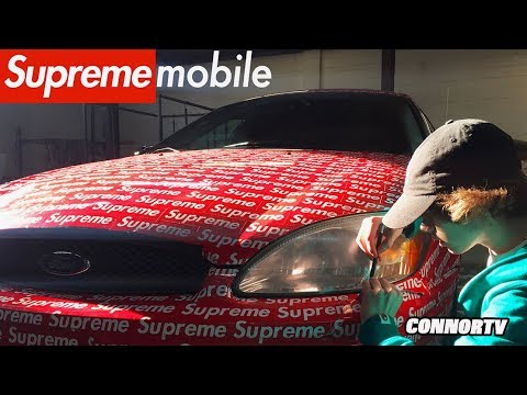 Covering A 240SX In Supreme Stickers, It's certainly a bold look  📹:.com/channel/UCoBLxfAcvszBDNj_htdBkFw, By Car Throttle