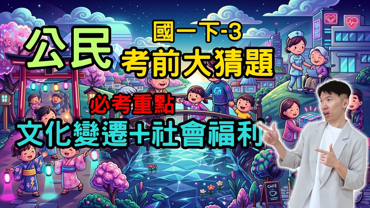 最新版 公民 國一下 第3次段考 考前大猜題 重點整理 筆記 社會變遷 風俗習慣 倫理道德 社會安全制度 社會福利 社會保險 社會救助 不公平現象 縮圖